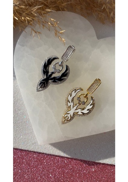 Anka Kuşu Siyah Mineli Kolye Ucu Kanatlı Kolye Ucu Trend ve Zarif Kolye Ucu Sevgiliye Hediye 925 fiyatları