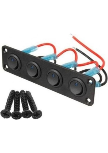 Shuıvan On-Off Anahtarlı Switch Panel 4'lü Mavi Işık