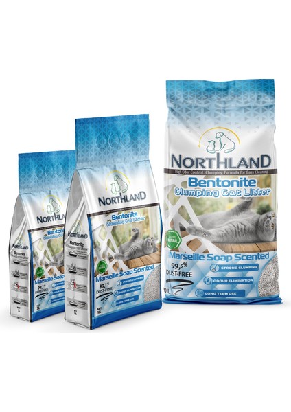 Nortland 20 Lt Marsilya Sabunu Doğal Bentonit Kedi Kumu