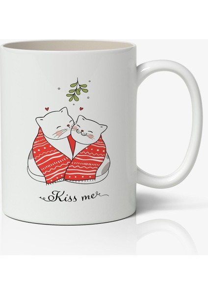 Kişiye Özel Yılbaşı Yeni Yıl Christmas Temalı Beyaz Kupa Bardak Sevgiliye Arkadaşa Hediye V1