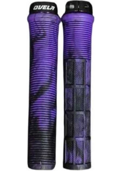 Scooter & Bisiklet Uyumlu Alyanlı Desenli Elcik 135MM Mor/siyah