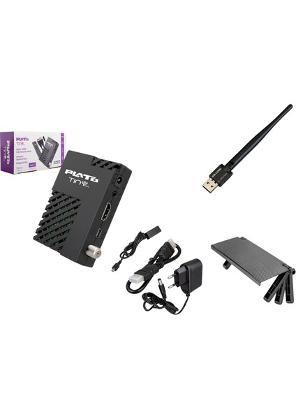 Plato Tiny Plus, Wifi ‘li, Tv Üstü Standlı, 8000 Kanal Hafızalı, Hd Uydu Alıcısı, HDMI Kablo Dahil