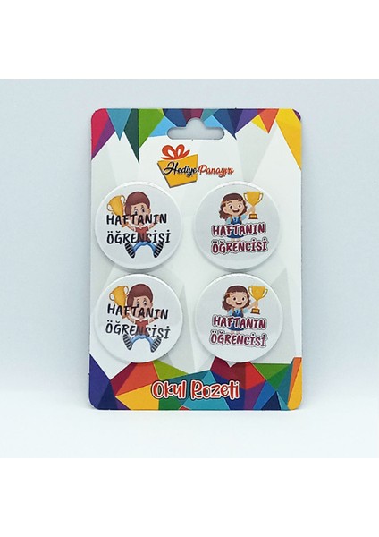 Öğrenci Motivasyon Rozetleri – 4’lü Set (Yüksek Kalite 44 Mm, Iğneli Metal, Yerli Üretim)