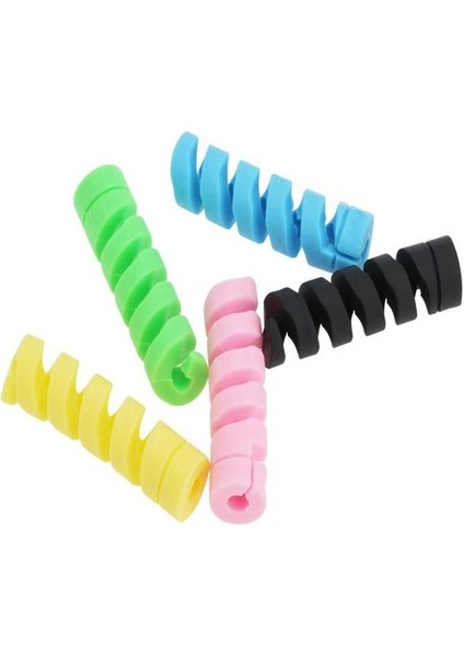 Renkli Spiral Kablo Koruyucu – Şarj ve Kulaklık Kablo Kırılma Önleyici Silikon Koruma | Evrensel Uyumm fırsatları