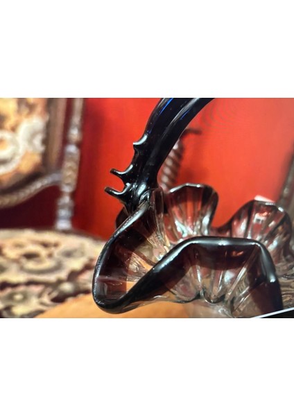 Italyan Murano Şekerlik 25 cm Boyunda 19,5 cm Çapında