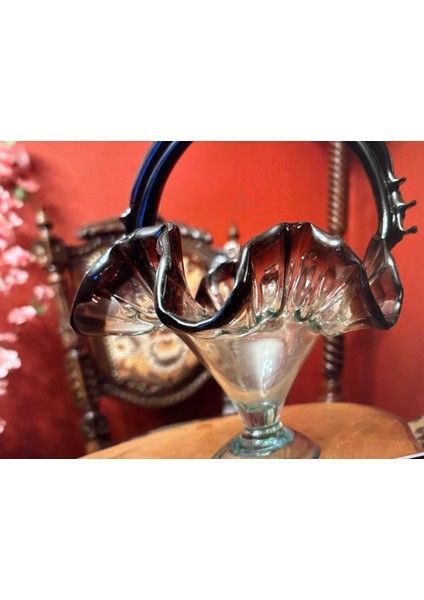 Italyan Murano Şekerlik 25 cm Boyunda 19,5 cm Çapında fiyatları