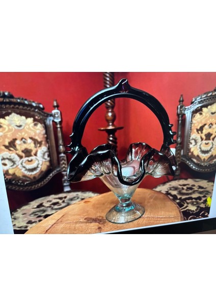 Italyan Murano Şekerlik 25 cm Boyunda 19,5 cm Çapında modelleri