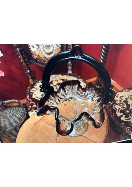 Italyan Murano Şekerlik 25 cm Boyunda 19,5 cm Çapında indirimleri