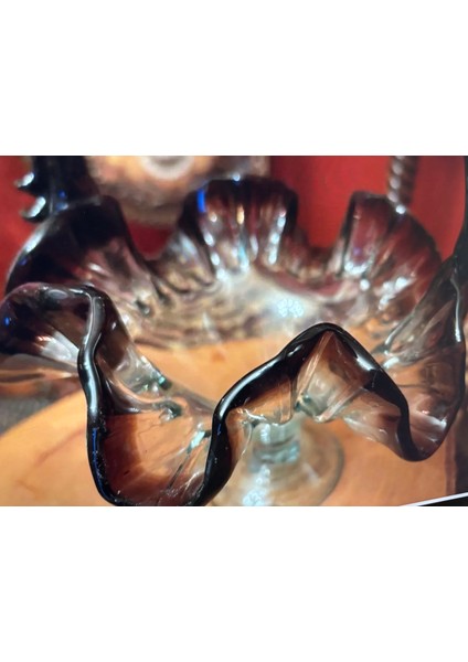 Italyan Murano Şekerlik 25 cm Boyunda 19,5 cm Çapında
