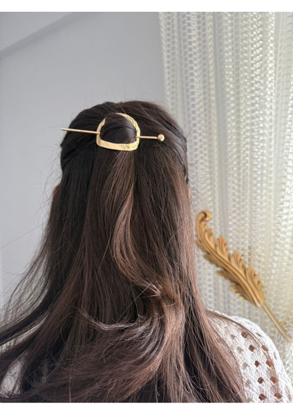 Pinterenst Dalgalı Çember Model 11CM Gold Renk Metal Topuz-At Kuyruğu Saç Tokası modelleri