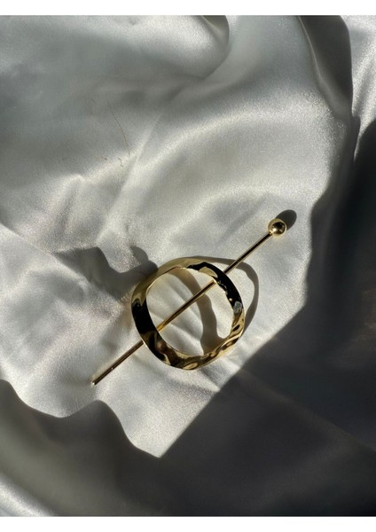 Pinterenst Dalgalı Çember Model 11CM Gold Renk Metal Topuz-At Kuyruğu Saç Tokası indirimleri
