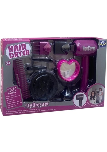Aynalı Modern Saç Kurutma Makineli Kuaför Seti YF820D-2