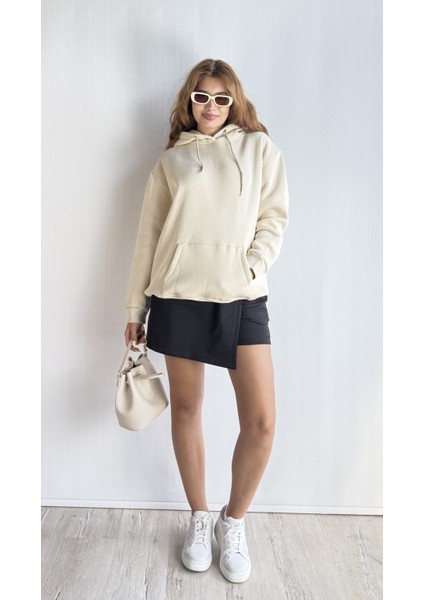 Kadın Kapüşonlu Kanguru Cepli Oversize Sweatshirt fırsatları