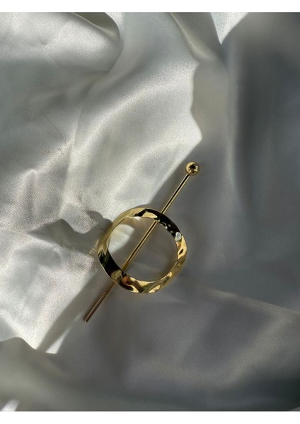 Pinterenst Dalgalı Çember Model 11CM Gold Renk Metal Topuz-At Kuyruğu Saç Tokası