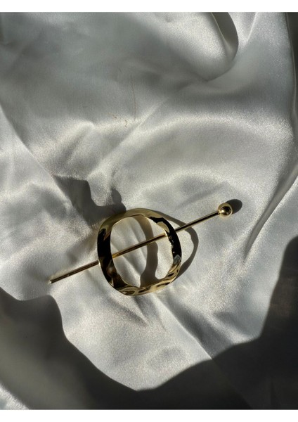 Pinterenst Dalgalı Çember Model 11CM Gold Renk Metal Topuz-At Kuyruğu Saç Tokası