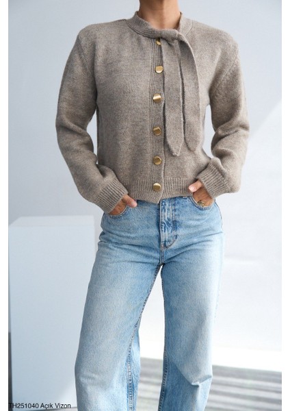 Kadın Selanik Örgü Basıc Triko Hırka