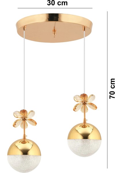 Kelebek 2'li Gold Sarkıt Ledli 3 Renk Kademeli Kristal Taşlı LED Avize indirimleri
