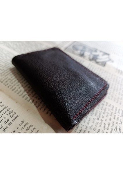 Hakiki Deri Üst Kalite Tamamen El Emeği Minimalist Cüzdan 15.5X10.5 cm Sda6