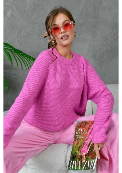 Kadın Kazak Bisiklet Yaka Kazak Pembe - 7559 fiyatları