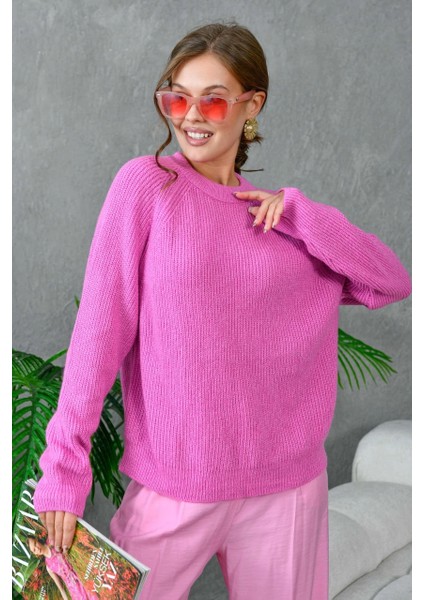 Kadın Kazak Bisiklet Yaka Kazak Pembe - 7559 modelleri