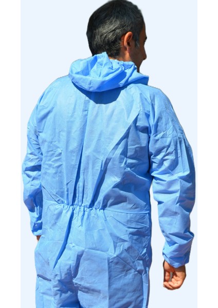 Mavi Tulum, Kapüşonlu Tek Kullanımlık SMS Koruyucu Tulum