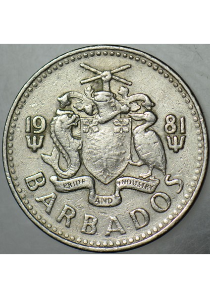 Barbados 25 Cent 1981 Yel Değirmeni Temalı. modelleri