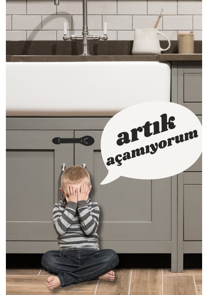 5 Adet Siyah Bebek Çocuk Güvenlik Dolap ve Çekmece Kilidi