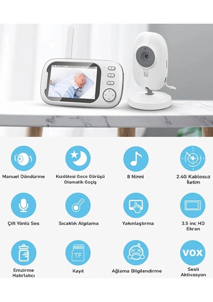 Gece Görüşlü Bebek Odası Kamera Sıcaklık Uyarısı Izleme Ekranı ( Lisinya ) modelleri