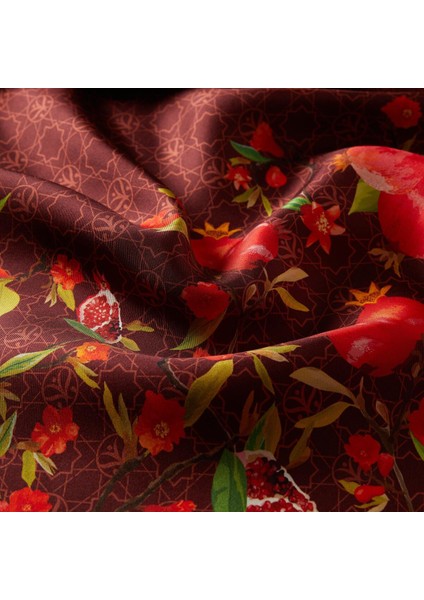 Ipekevi Nar Çiçeği Monogram Tivil Ipek Eşarp Mürdüm fiyatları