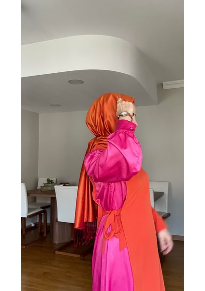 Çift Taraflı İpek Şal Turuncu