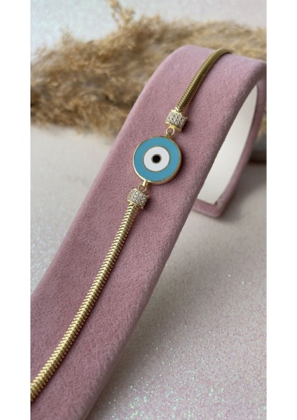 Mavi Mineli Nazar Göz Bileklik