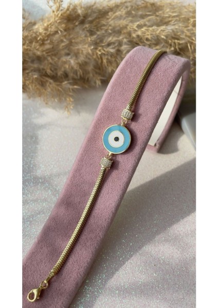 Mavi Mineli Nazar Göz Bileklik modelleri