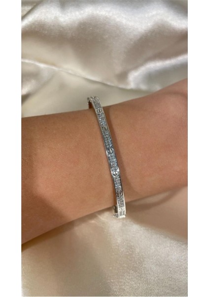 Rodyum Kaplama Kelepçe Bilezik