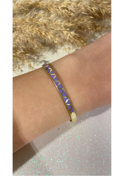 Mor Mineli Kelepçe Model Bilezik