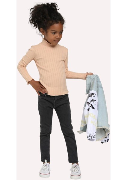 Mojo Unisex Bebek 1-4 Yaş Dar Paça Kot Pantolon 1920 Siyah