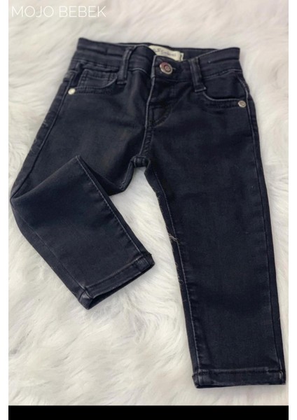 Mojo Unisex Bebek 1-4 Yaş Dar Paça Kot Pantolon 1920 Siyah
