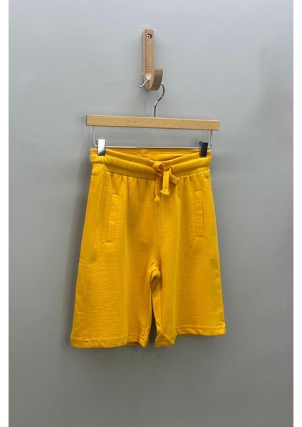 Erkek Çocuk 3-14 Yaş %100 Pamuk Penye Şort 4054 Hardal fırsatları