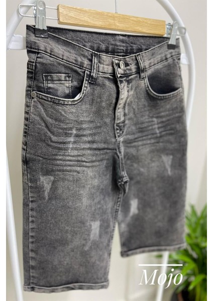 Mojo Erkek Çocuk Likralı Kot Şort LK853 Füme indirimleri