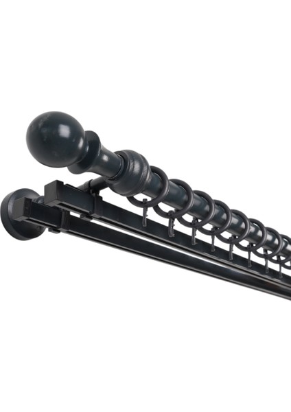 Meyra Demonte Başlıklı Ahşap Rustik Perde Askısı - Çift Raylı fiyatları