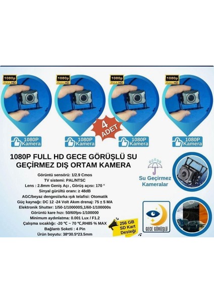 Araç Kamera Seti Pulnix PLX-924 4 Kanal 7 Inç Ekran Kayıtlı Fonksiyon (Hafıza Kartı Hediyeli) modelleri