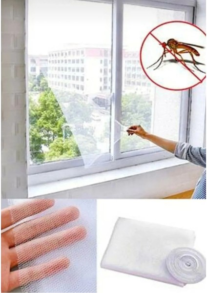 75 x 125 Tek Kanat Sinek Perdesi Sineklik Sinek Önleyici Koruyucu Tül (4 mt Bant Dahil)