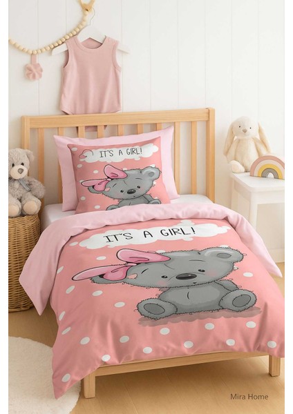 Yenidoğan Kız Bebek Nevresim Takımı &AMP;#37;100 Pamuklu Its A Girl