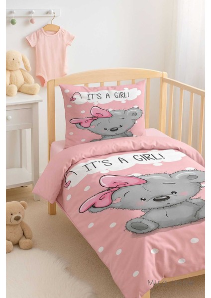 Yenidoğan Kız Bebek Nevresim Takımı &AMP;#37;100 Pamuklu Its A Girl modelleri