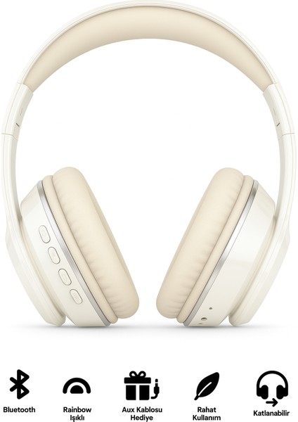 Kablosuz Bluetooth Kulaküstü Kulaklık – Mikrofonlu, Stereo Ses, Aux ve Hafıza Kartı Desteği Nova
