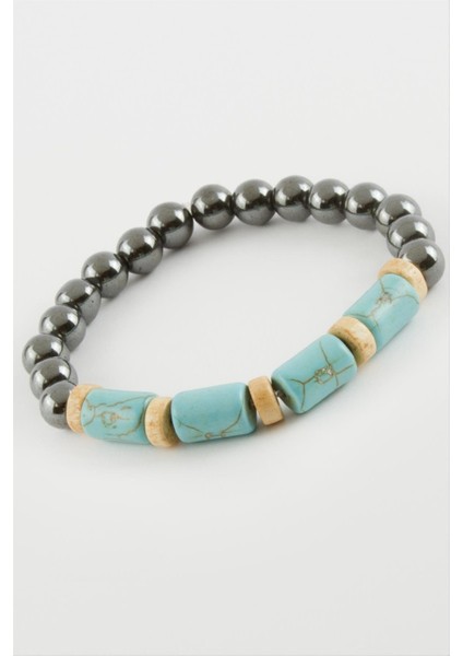 Hematit Turkuaz Doğaltaş Bileklik