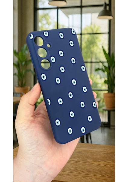 Samsung Galaxy S24FE -Nazar Boncuk Desenli Silikon Darbe Emici Klasik Korumalı Rubber Kılıf modelleri
