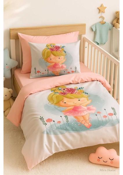 Dijital Baskılı 3D Pamuklu Yenidoğan Bebek Nevresim Takımı Balerina modelleri