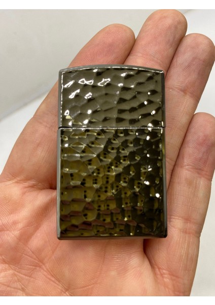 Metal Taş Desenli Klasik Çakmak - Füme