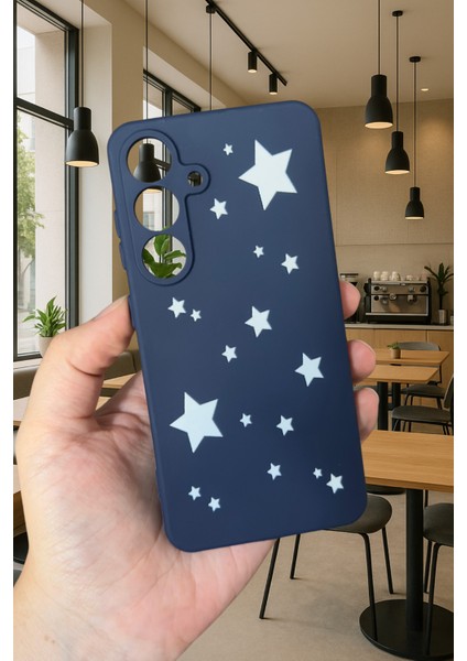Samsung Galaxy S25 - Mini Yıldız Desenli Silikon Darbe Emici Klasik Korumalı Rubber Kılıf