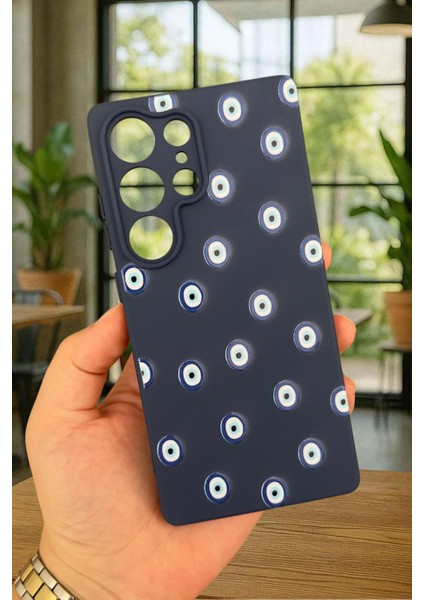 Samsung Galaxy S25 Ultra- Nazar Boncuk Desenli Silikon Darbe Emici Klasik Korumalı Rubber Kılıf